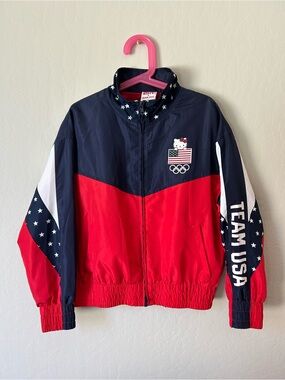 Hello Kitty Team USA Kids Windbreaker Jacket Size 7-8